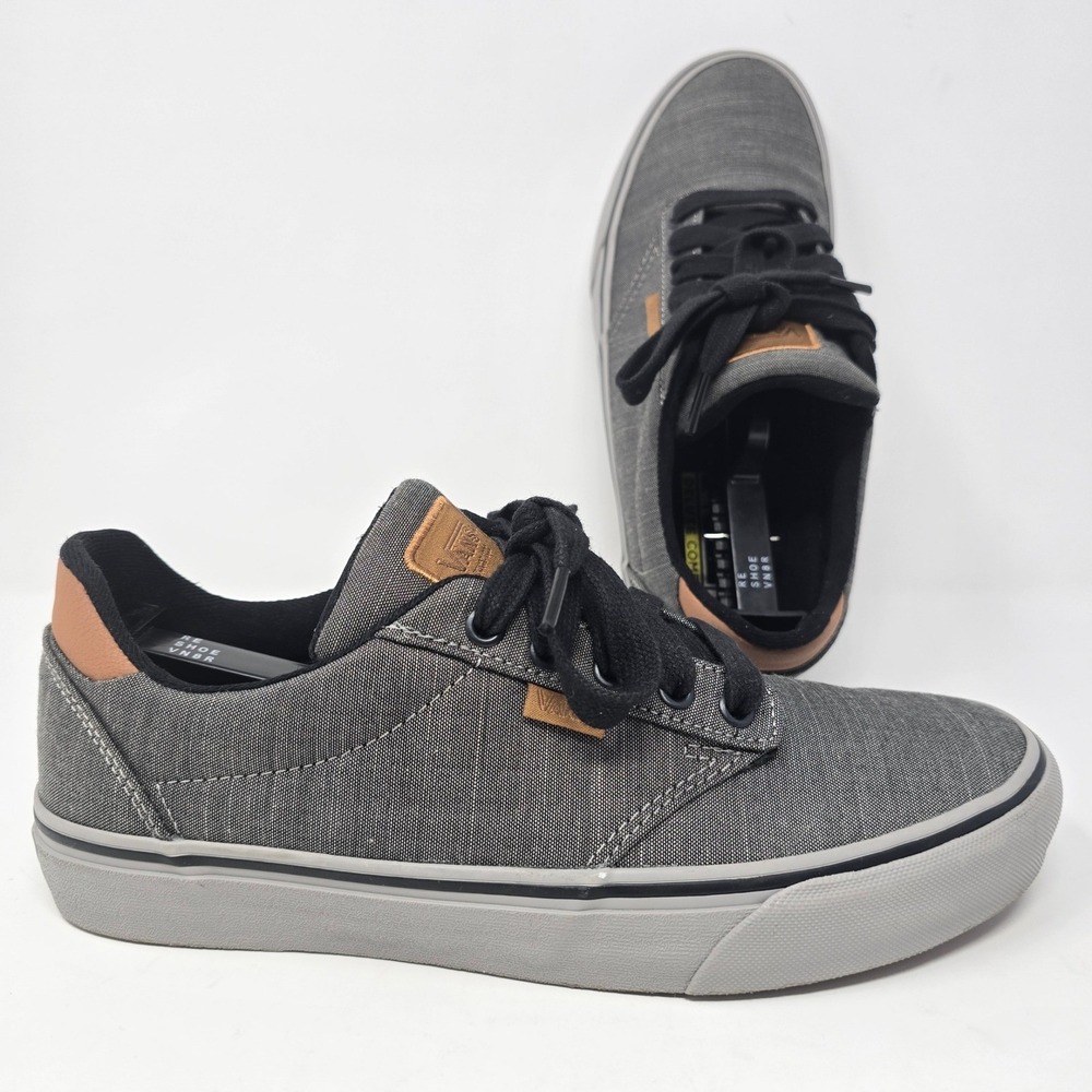Vans Atwood Low Gray Textile Black Laces Skate Shoes Mens 8.5 721356